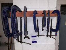 Quantity of G clamps to wall