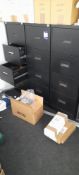 Three Steel Filing Cabinets & Contents including tools.