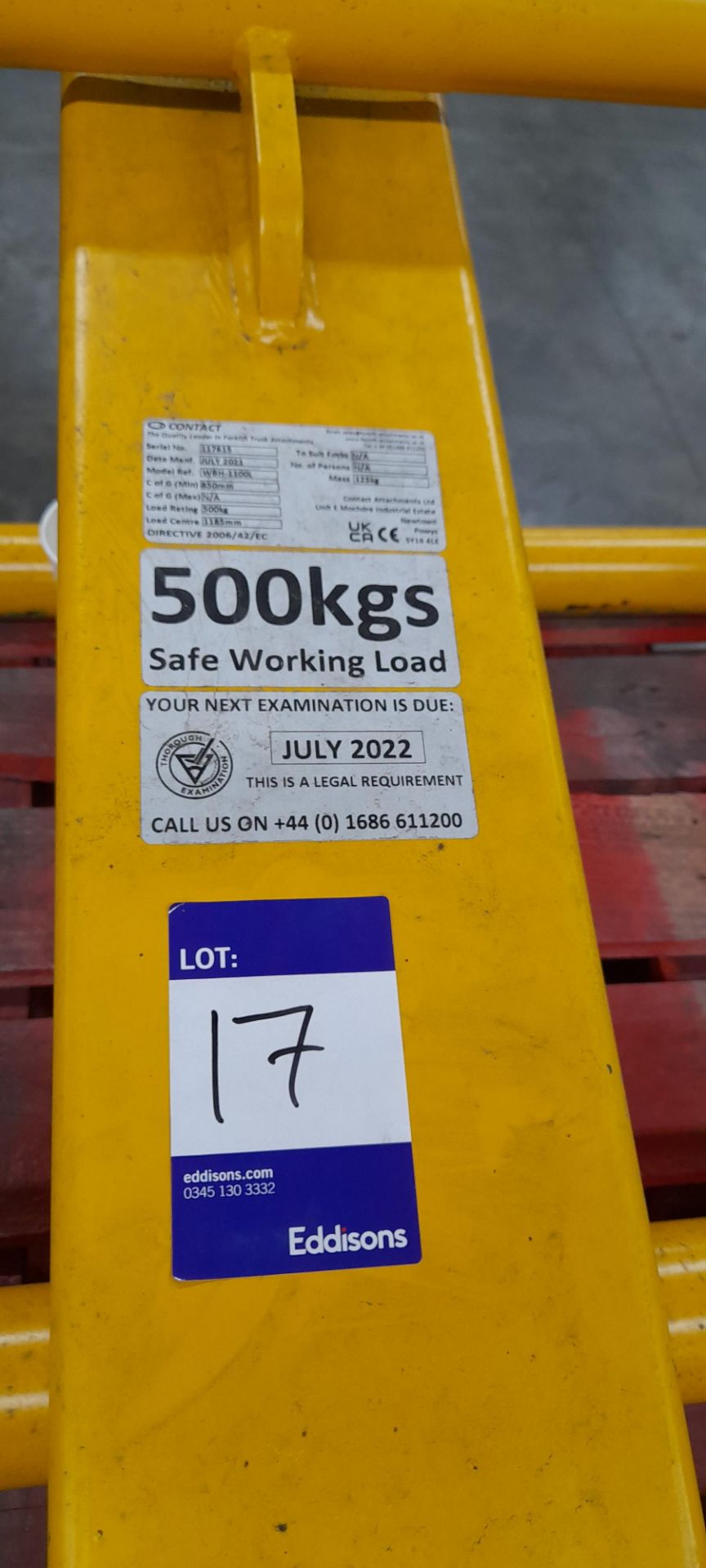 Contact LBH - 1100L Forklift Bin Tipping Attachment. (July 2021) - Image 3 of 4