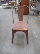 4x Copper Painted French Bistro Style Chairs