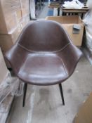 4x Glossy Vintage Black Base PU Chairs