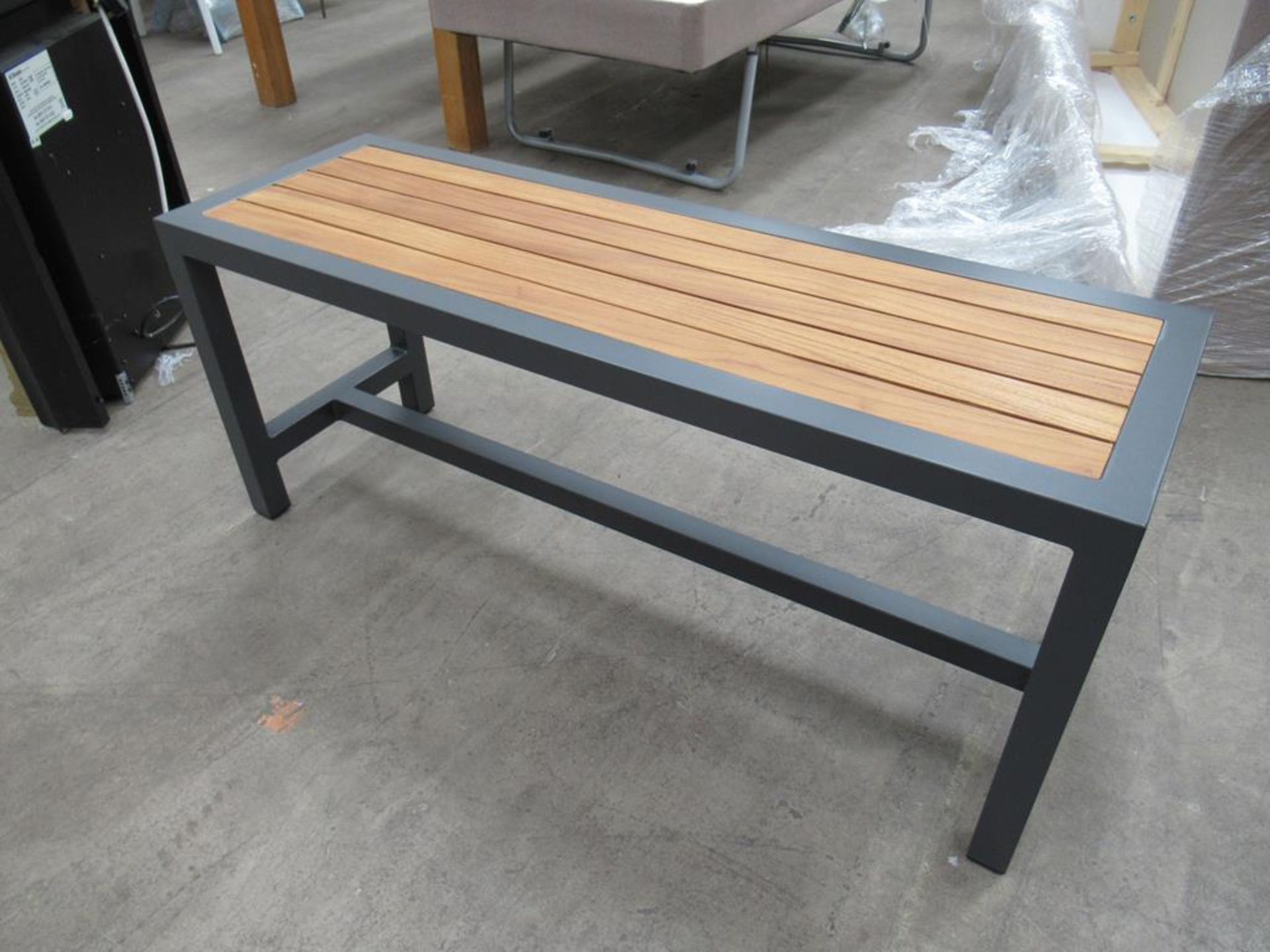 Munich Bench Anthracite Frame with Teak Slat-boxed - Image 2 of 2