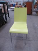 Approx 35x Yellow and Chrome Café Chairs (plus 2x green)