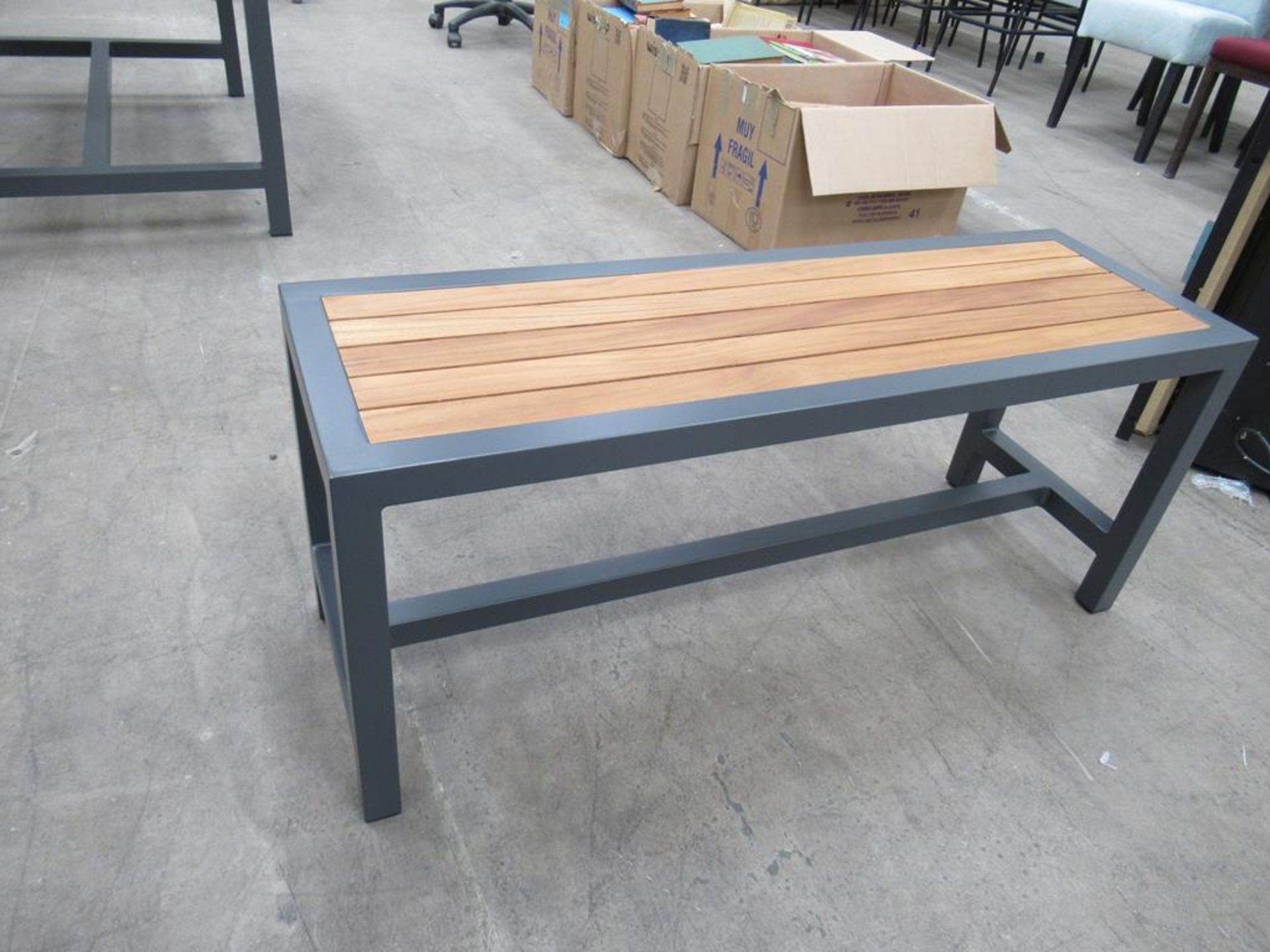 Munich Bench Anthracite Frame with Teak Slat-boxed