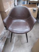 4x Glossy Vintage Black Base PU Chairs