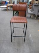 8x Rustic Effect Low Back High Stools