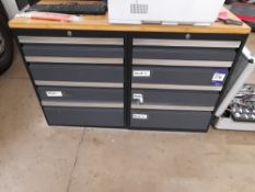 2 x 4 Drawer cabinets, with worktop