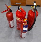 4 x Various fire extinguishers