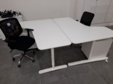 2 x Single person curved workstations (Approx. 160