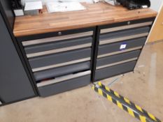 2 x 4 Drawer cabinets, with worktop