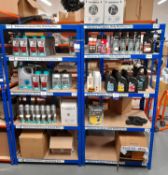 6 x Bays of blue lightweight shelving, to mezzanin