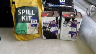 2x part used bottles of Visqueen HP, Tanking Primer & Lubetech spill kit