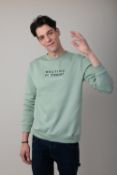 Melting Footprint Solution Sweatshirt Men Colour Iceberg Green Size XL Material BCI Organic Cotton
