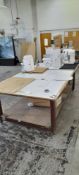 Two Timber Mobile Packing Tables. 2800 x 1500.