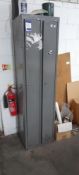 Three Steel Double Door Cabinets, Three Steel Lockers & Three Packing Trolleys.