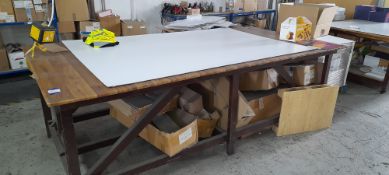 Two Large Timber Packing Tables.