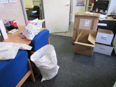 2 desks and 2 filing cabinets and remaining furnit