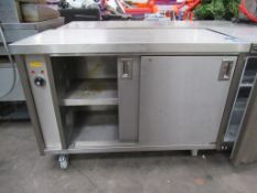 Stainless Steel Heated Mobile Sliding Door Cupboard/Worktop Counter.
