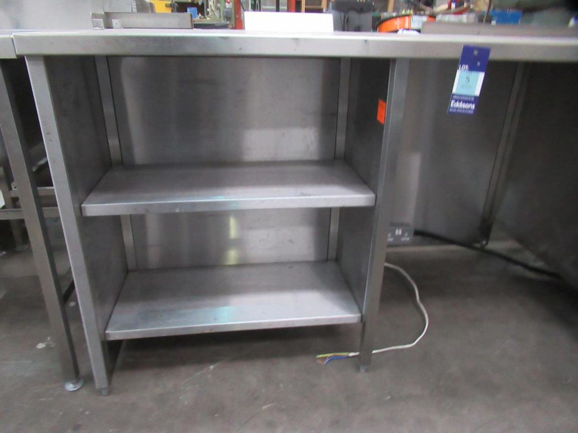 Stainless Steel Island Table/Counter/Cupboard with 2x Double Sockets. - Image 3 of 5