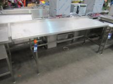 Stainless Steel Preparation Table with Splashback to Back & Left-Hand Side.