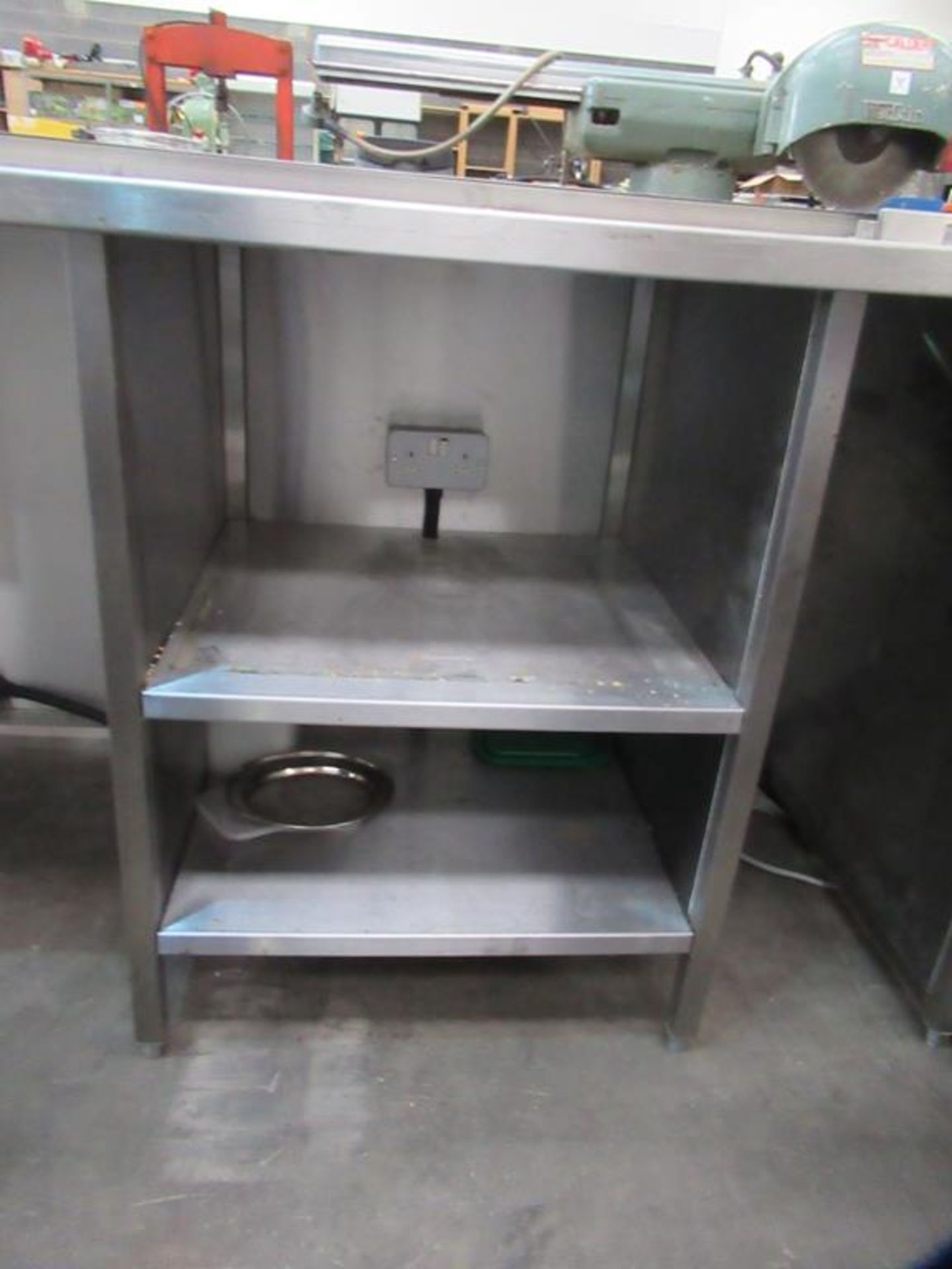 Stainless Steel Island Table/Counter/Cupboard with 2x Double Sockets. - Image 5 of 5