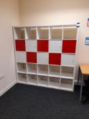 Pigeon hole cupboard/shelving unit, approx. 1800w x 400d x 1850h (Please note that this may