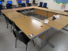 7 various tables / desks with 1 chairs