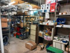 Contents to Store Room to Include; Cabling, Lighting Equipment and Various Electrical Components etc
