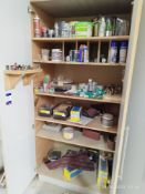 Contents of Two Cupboards to include Router Bits, Sanding Pads, Screws