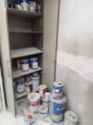 Contents of various new & part used paints to room