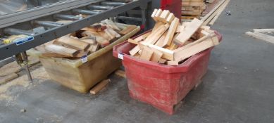 2 Plastic Bins & Contents of Timber Offcuts