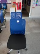 25 Swivel Chairs Black & Blue Upholstered