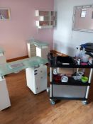 6 Treatment Benches with Extraction & Buticians Trolley