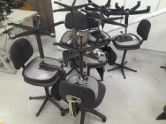 12 Various Grey Fabric Operators Chairs. As Lotted.