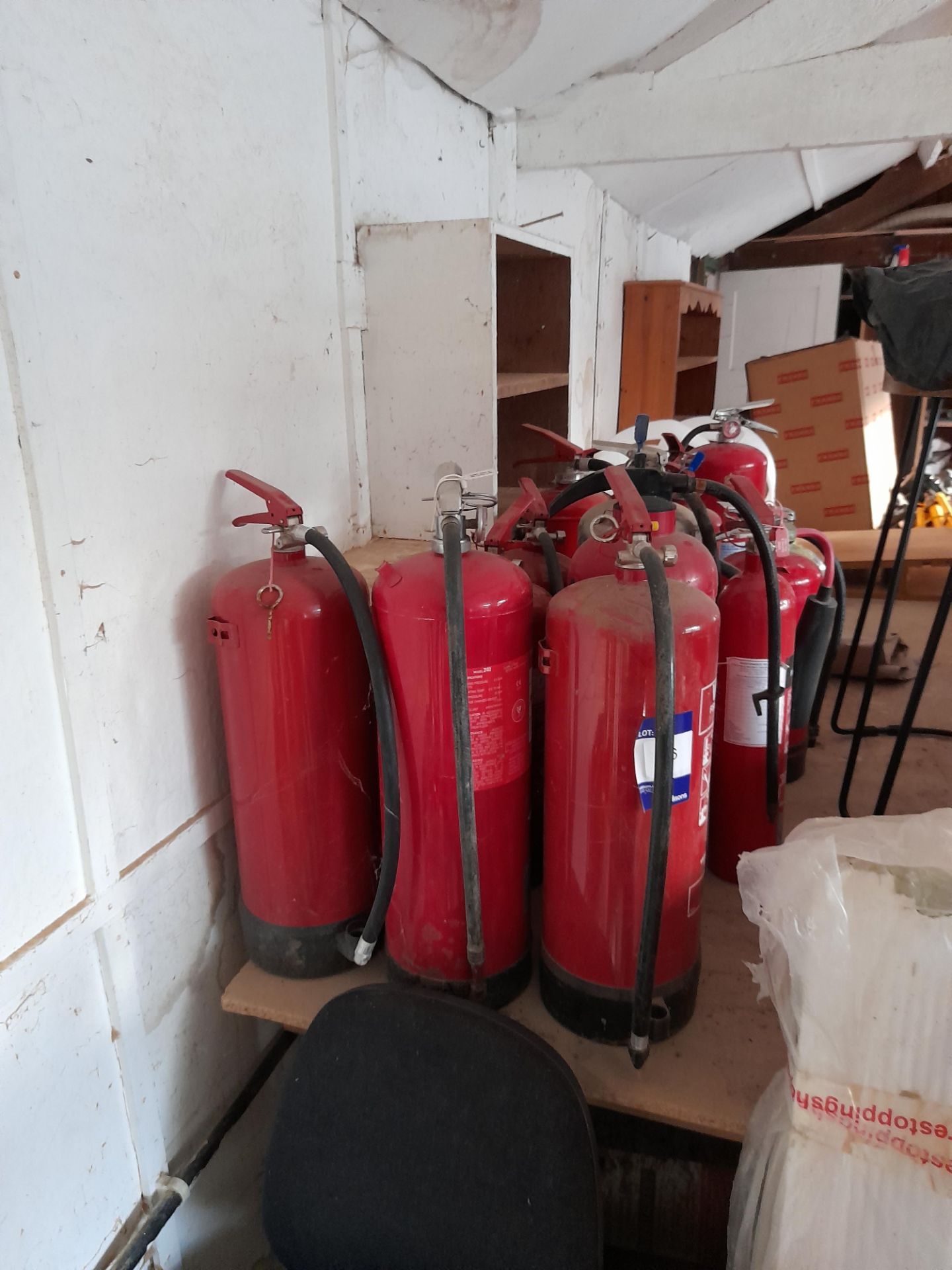 Qty of various fire extinguishers with site safety stand. - Image 3 of 3