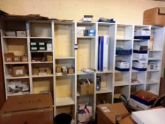 Contents to White Shelving Units.