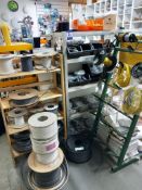 Assortment of Electrical Cabling and Various Plugs & Taper Washers.