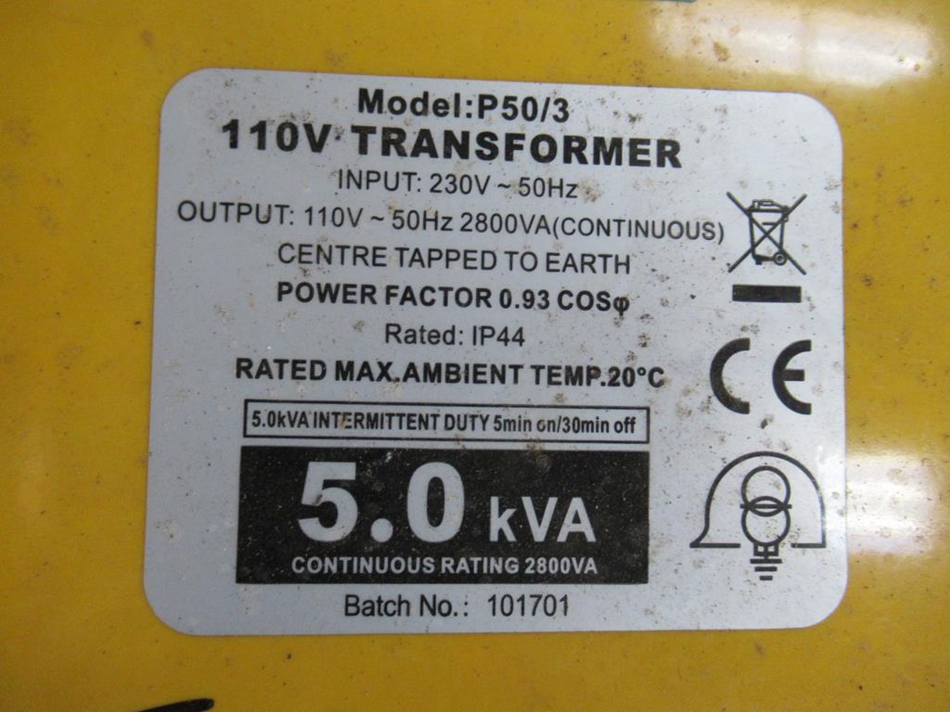 A 5.0kva 3-way 110V Transformer - Image 3 of 3