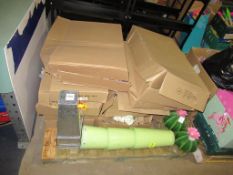 A Pallet of Various Fake Flowers