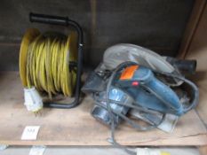 A Bosch 110V Circular Saw and a 110V Extension Cable (spares or repairs)