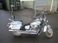 A Yamaha XVS 250 Motorcycle in NYPD Colours.
