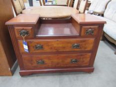 Mahongany & Walnut Four Drawer Dressing Table