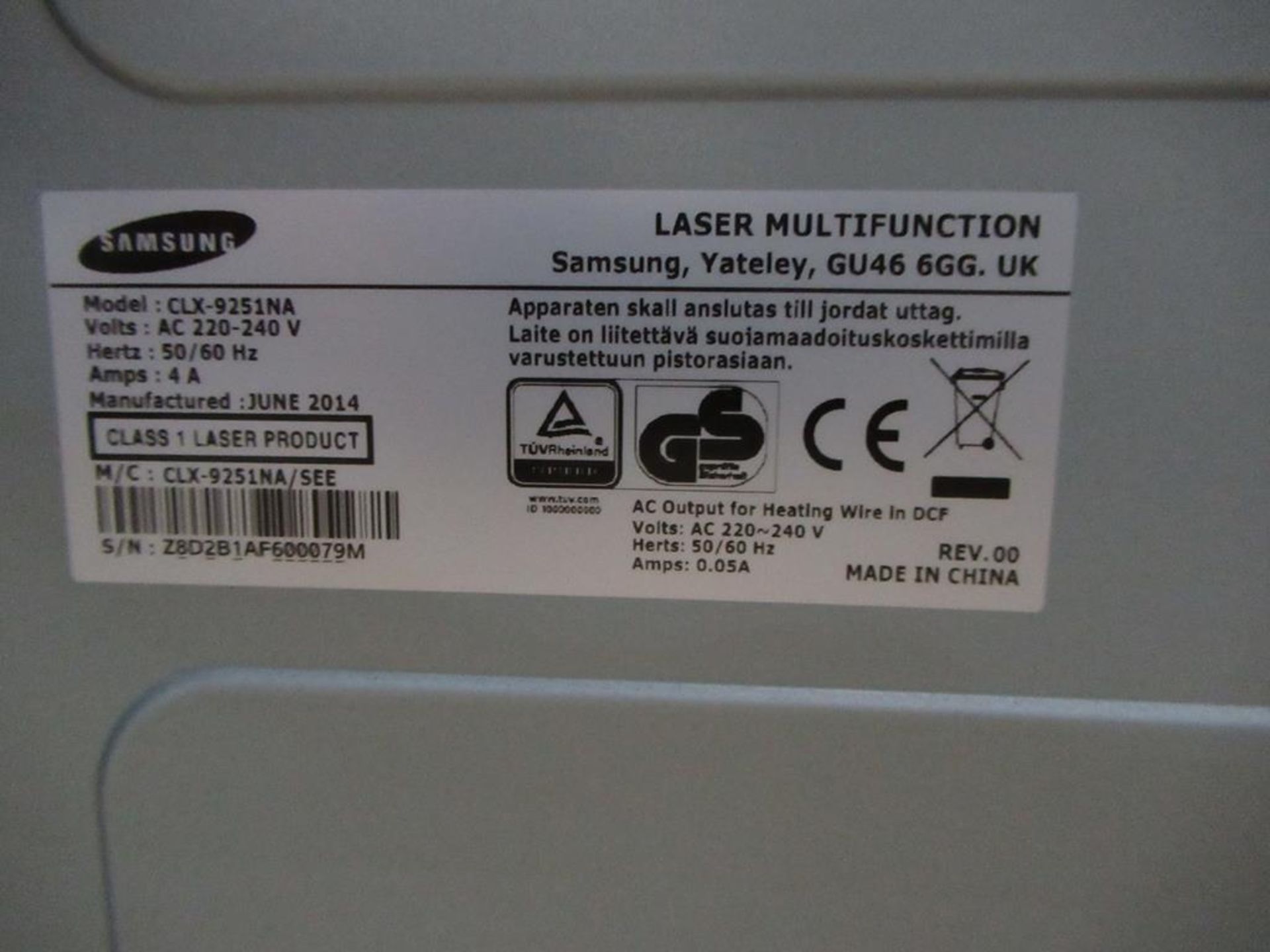 A Samsung MultiXpress 2925-1 Printer/Photocopier - Image 3 of 3