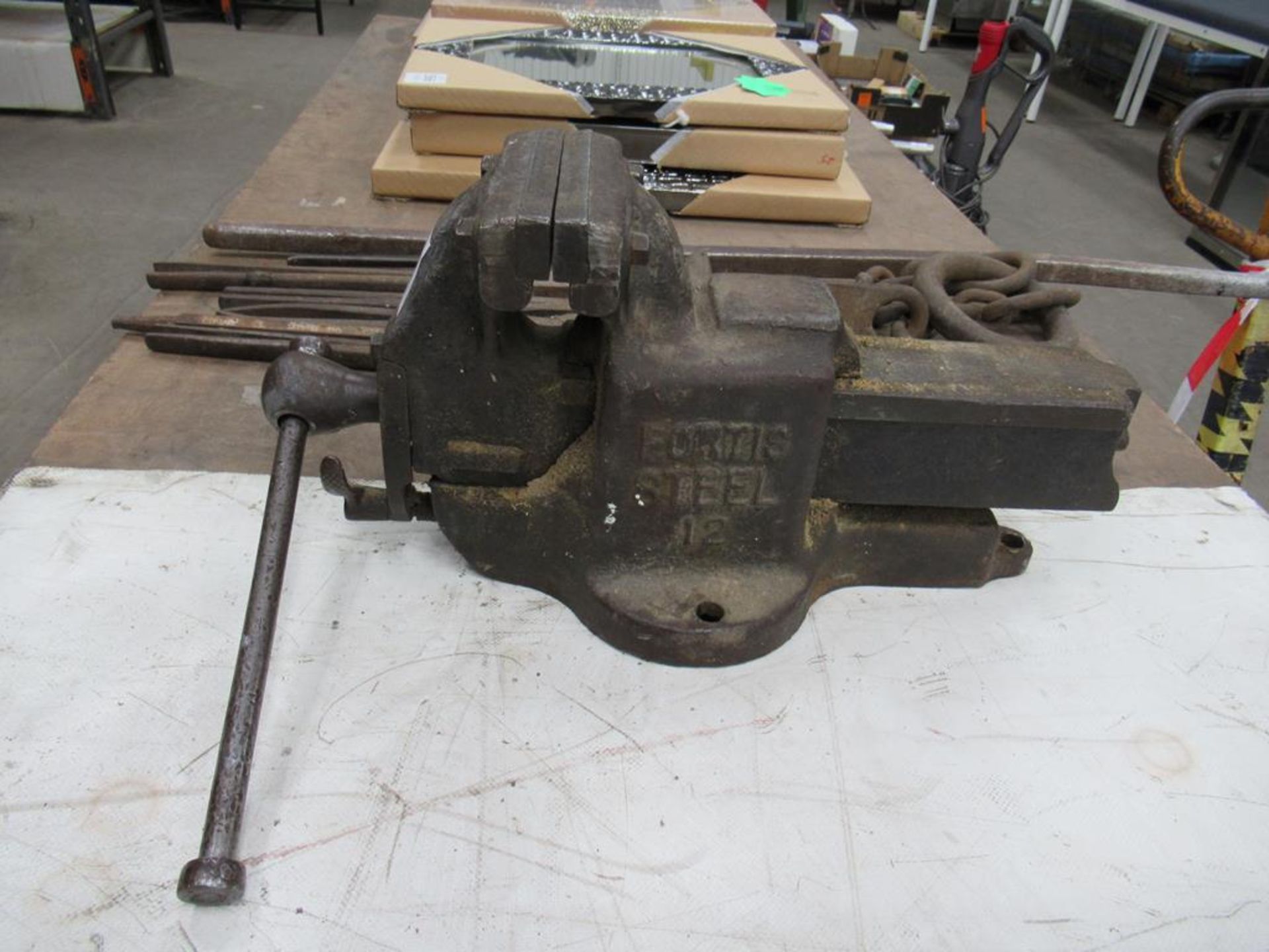 A Fortis Steel 12 Vice, together with a selection of Blacksmith Hand Tools - Image 2 of 7