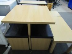 A Small 4 Seater Table with Stools, together with 2x Various Small Tables etc