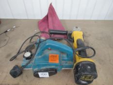 A 240V Makita Planer and A Dewalt 18V Grinder; No Charger