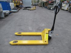 A 2500kg hand/foot operated pallet truck "bent tine"