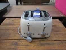 Cream Smeg Four Slice Toaster.