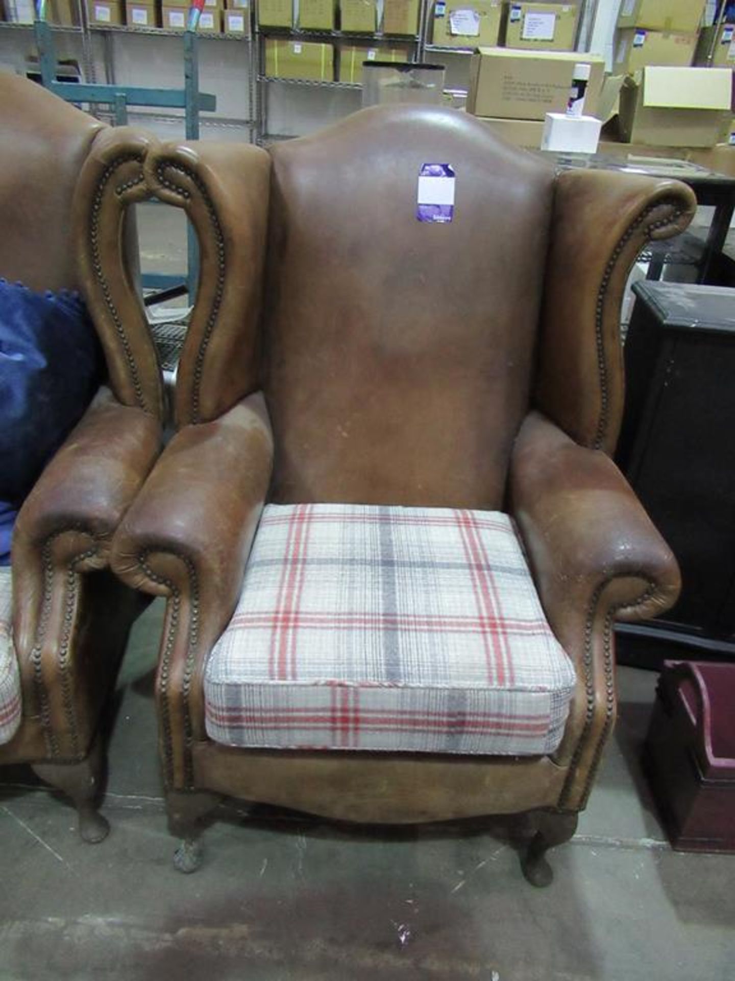 2x Brown Arm Chairs and 8x Cushions - Image 3 of 3