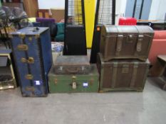 3x Various Trunks/Suitcases and 2x Chests